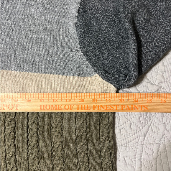 Geoffrey Bean Vintage 90s Pullover Sweater XL Colorblock Cable Knit Grandpa - Picture 10 of 10